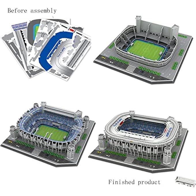 REAL MADRID FOOTBALL CLUB PUZZLE, BERNABEU STADIUM DIY MODEL, CHAMPIONS LEAGUE 3D STADIUM PUZZLE, REAL MADRID FAN GIFT - Image 3